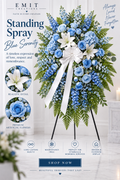 💙 Blue Serenity Memorial Standing Spray