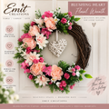 Blushing Heart Artificial Floral Wreath