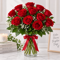 🌹 Classic Red Rose Vase Arrangement