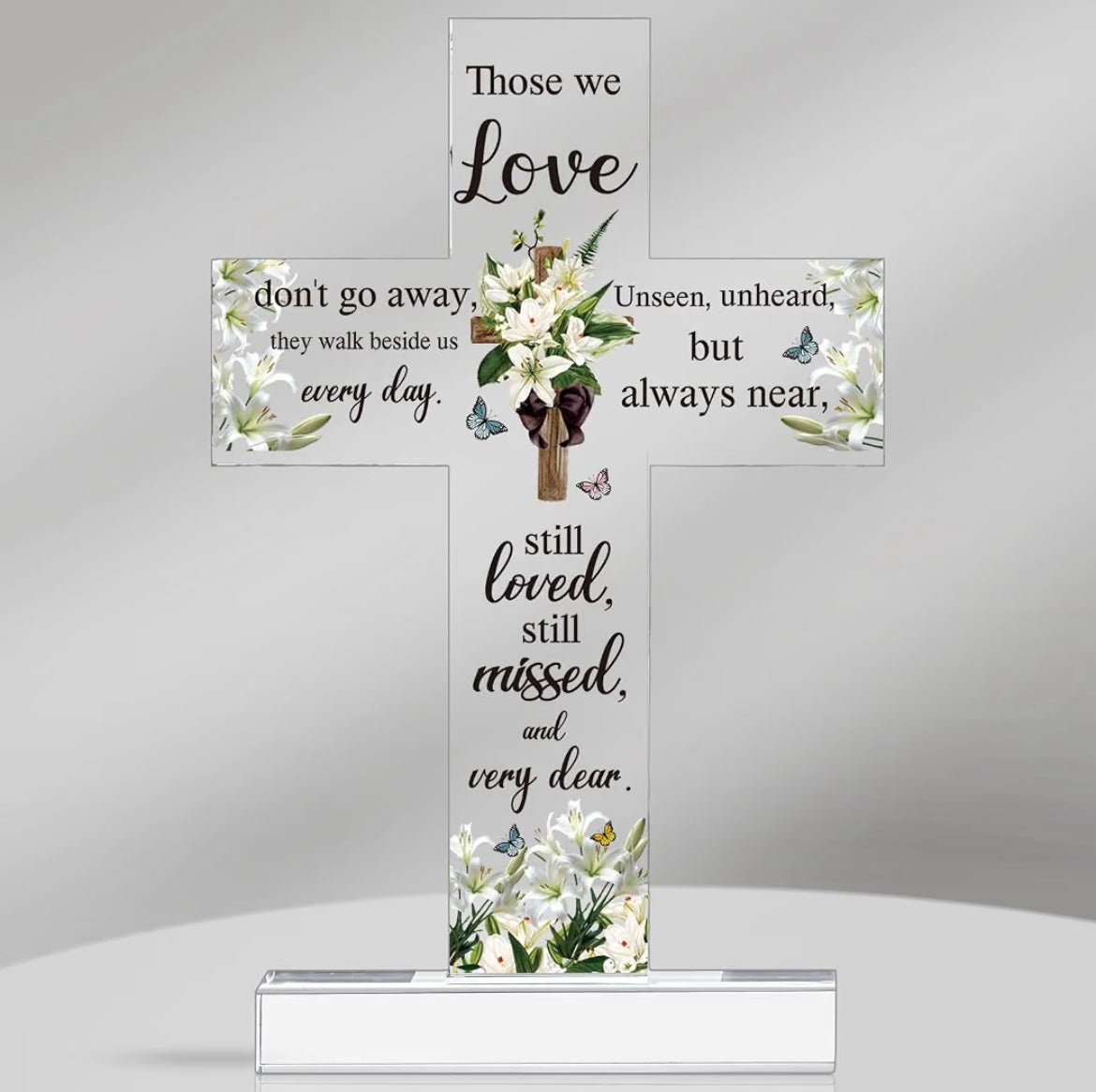 Those We Love Acrylic Memorial Cross