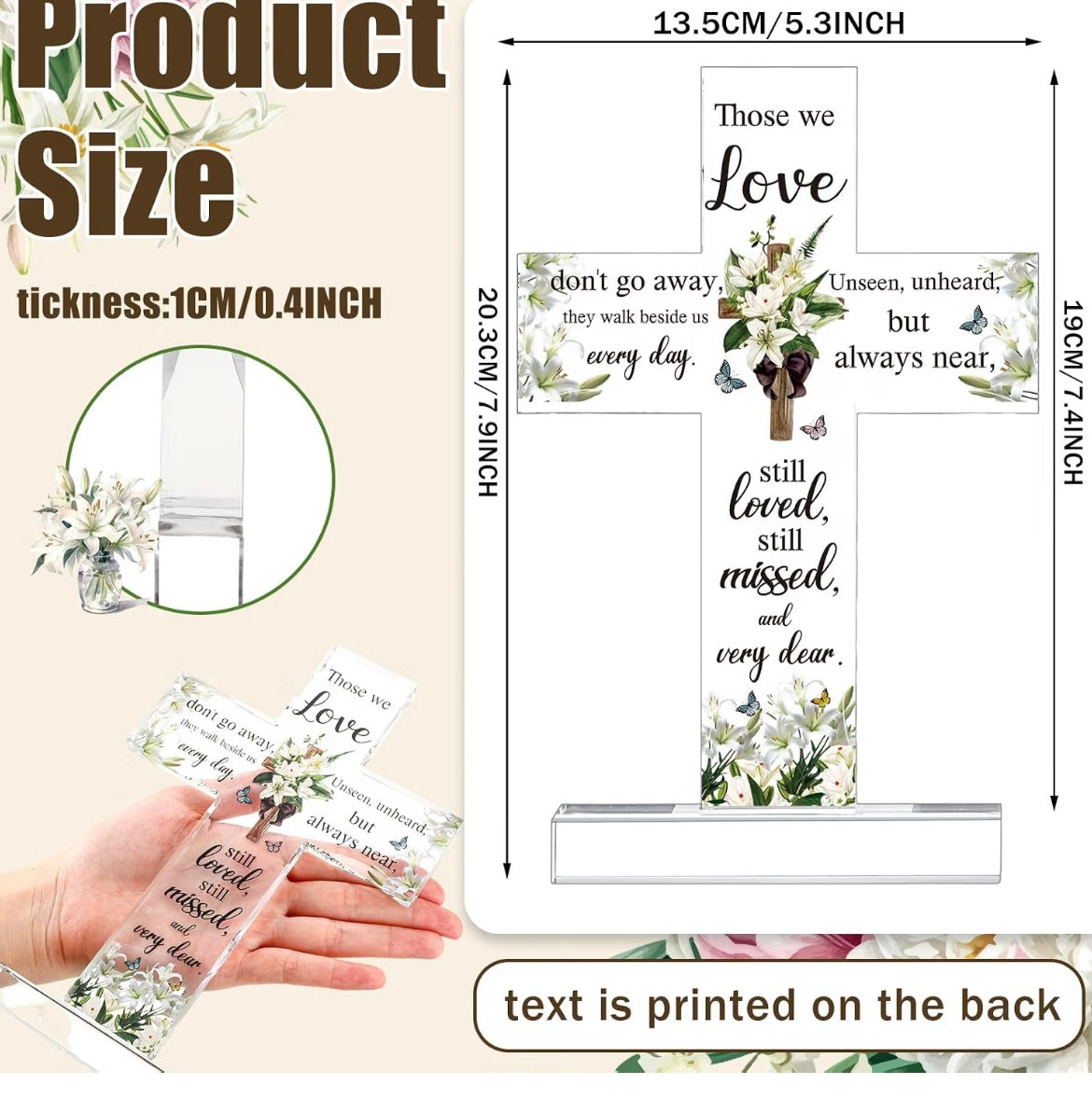 Those We Love Acrylic Memorial Cross